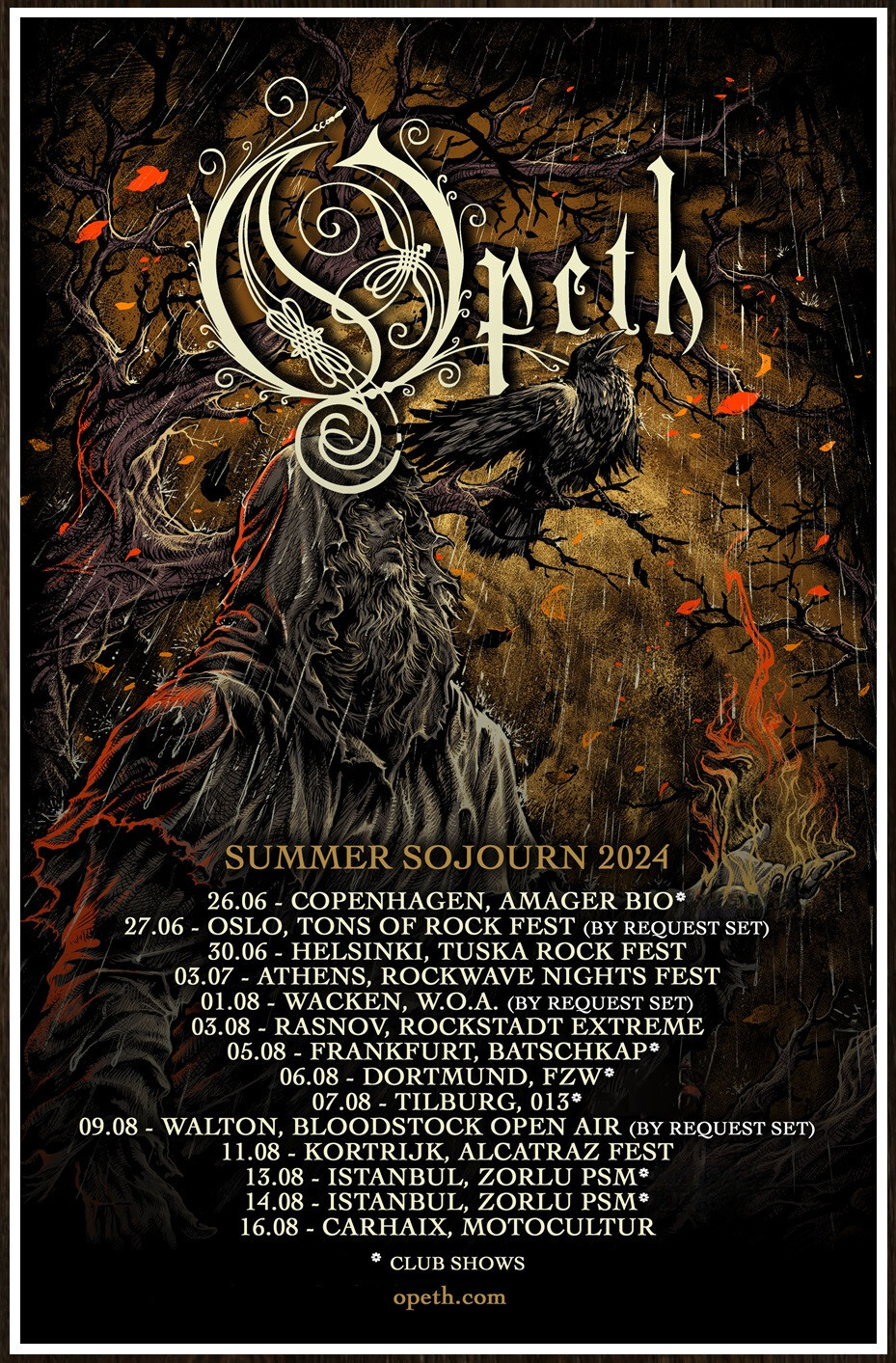 Opeth 2026 live concert poster